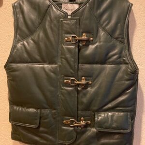 Spiegel Women's Dark Green Leather Vest